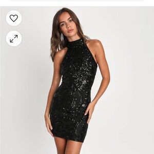 Lulus sequin black dress